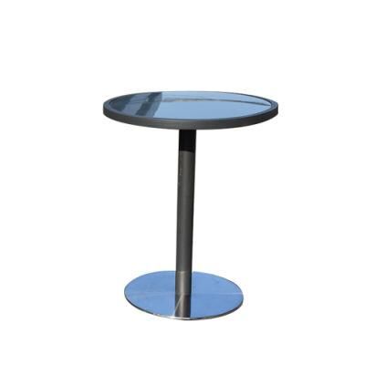 Modern Leisure Home Garden Furniture Stainless Steel Frame Outdoor Dining Table