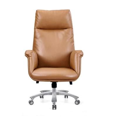 High Back Swivel Staff Boss Executive Modern Real Cow Leather Office Chair