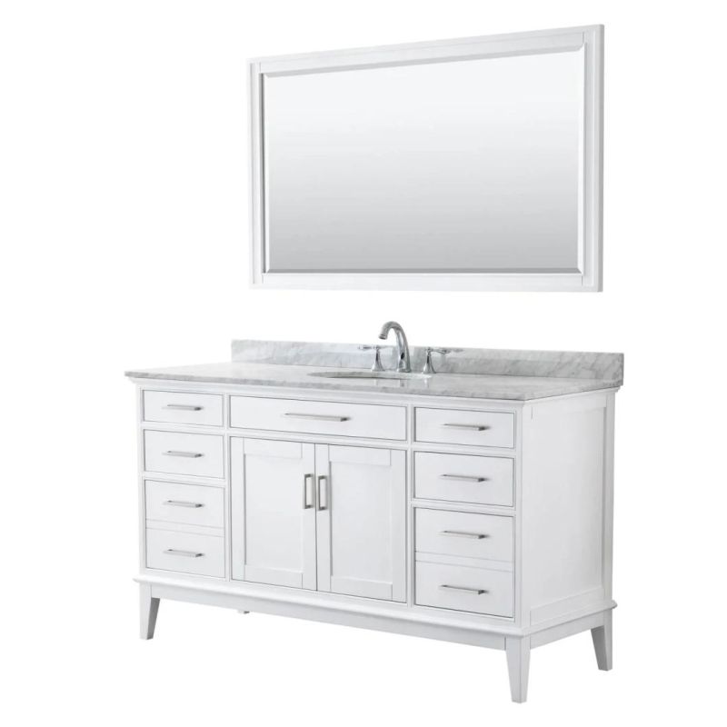 60" Single Solid Wood Bathroom Vanity-Dark Grey