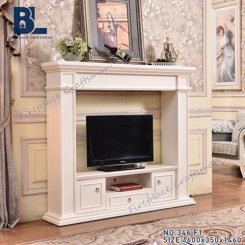 Ce Approved Modern MDF TV Stand Fireplace Hotel Furniture (346)