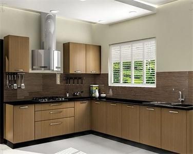 Contemporary Simple Style Modular L Shaped Heat Resistant Plywood Laminate Kitchen Cabinet