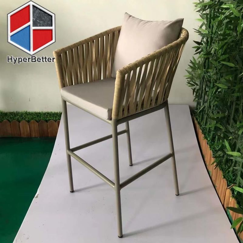 Brown Fabric Bar Stool Chair