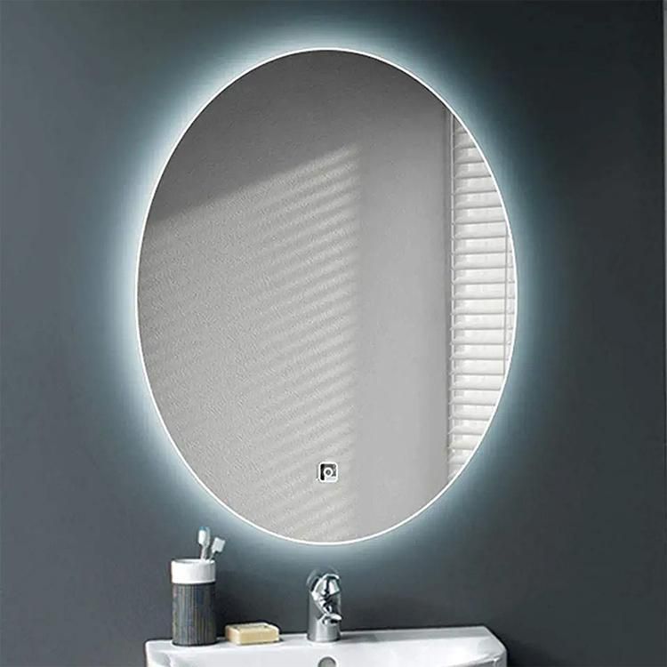 OEM Manufacturer Wall Mounted Illuminated Frameless Oval Washstand LED Bathroom Mirror