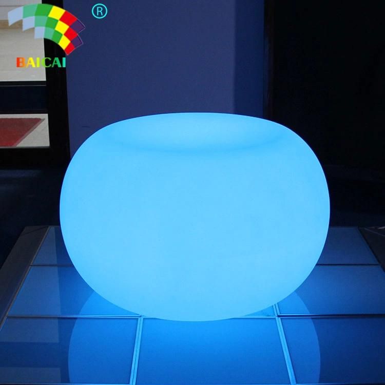 LED Cafe Furniture LED Glass Coffee Table for Outdoor