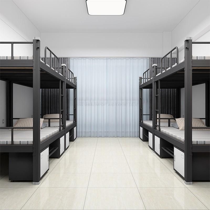 Wholesale Modern Metal Bunk Bed Apartment Black Iron Bed Manufacturer