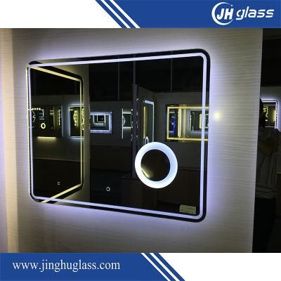 Hotel Project Frosted LED Bathroom Mirror with Digital Clock