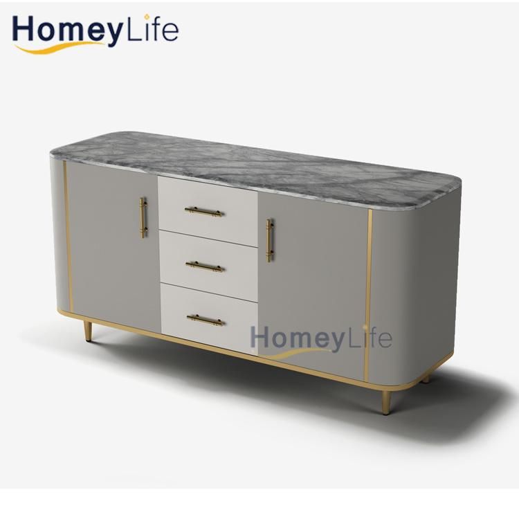 European Italian Style Modern Living Room Marble TV Stand