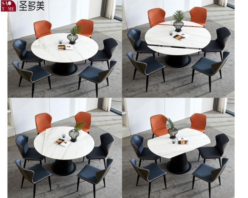 Round Dining Table with Slate Top for Diningroom Furniture