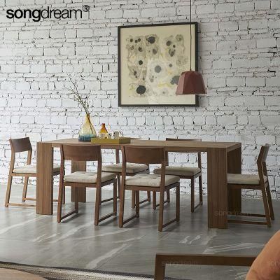 Luxury Design Modern Restaurant Fabric Solid Wood Dining Chair