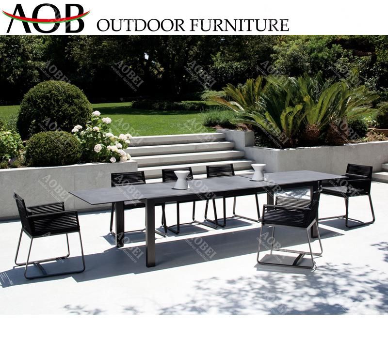 Modern Outdoor Garden Hotel Restaurant Patio Home Dining Set Table Rope Chair Furniture