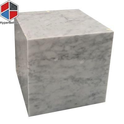 OEM ODM Wholesale Carrara White Cubic Italian Marble Living Room Table