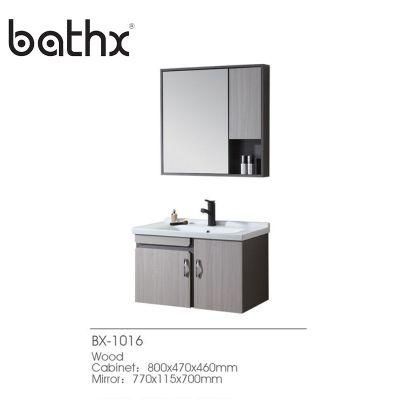 Modern Bathroom Sink and Cabinet Combination Ply Wood Bathroom Cabinet with Washing Basin