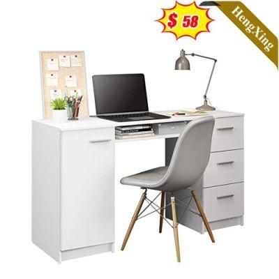 Classic Design White Home Office Student Furniture Adjustable Wood Study Tables Computer Desk with Chair