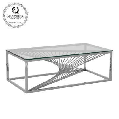 New Style Living Room Modern Furniture Golden Stainless Steel Coffee Table