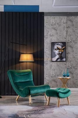 Modern Furniture Popular Hotel Living Room Single Green Velvet Sofa Chair