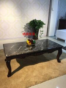 Modern Furniture Solid Wood with Marble Top Coffee Table
