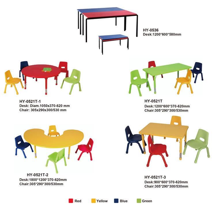 Moon Shape of Adjust Kids Study Table and Chair
