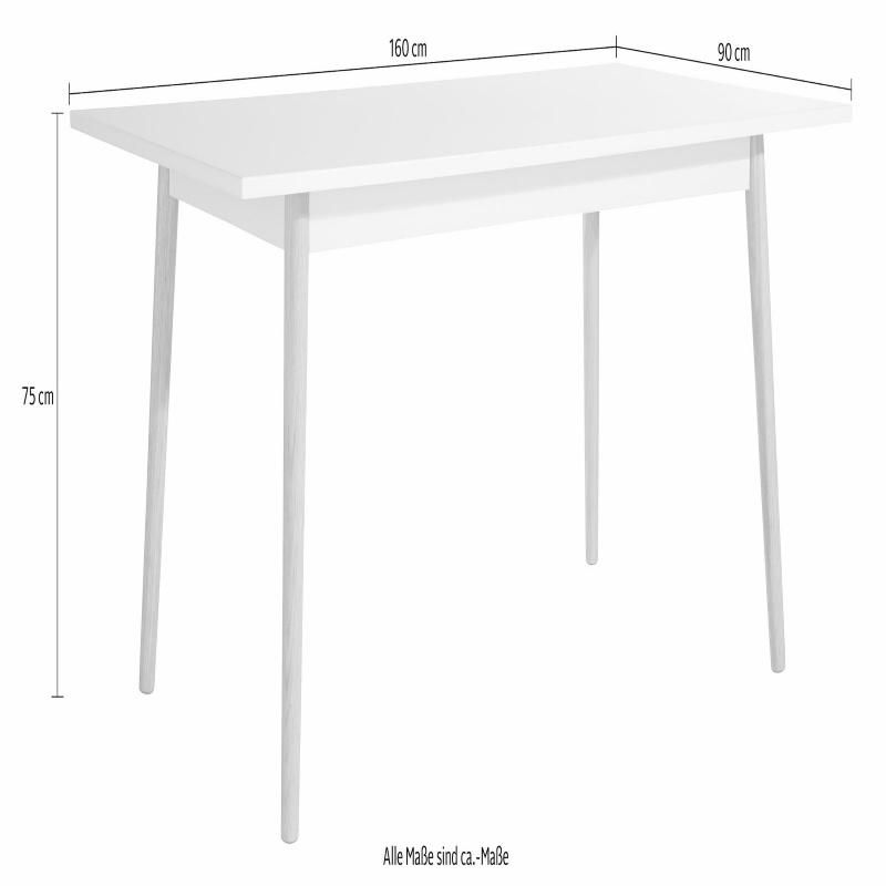 Simple Thin Rectangular Modern Wooden White Dining Table Furniture for Restaurants