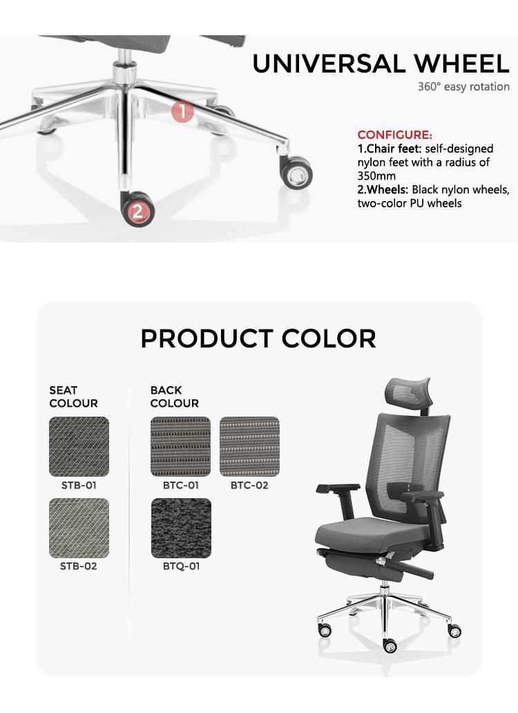 Ergonomically Designed Office Computer Desk Swivel Mesh Chairs Commercial Office Furniture
