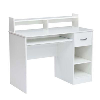 Computer Desk with Keyboard Tray, Black/White