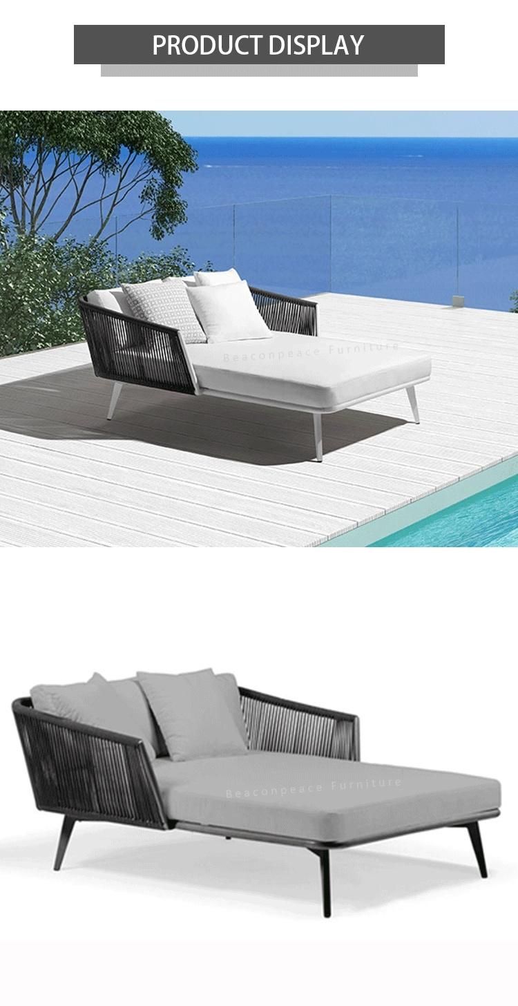 Modern Designe Rattan Furniture Outdoor Round Sun Bed Wicker Daybed