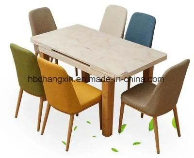 Modern Extend Dining Table with Wooden Leg