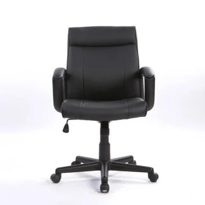 Medium Back Black PU Swivel Office Chair