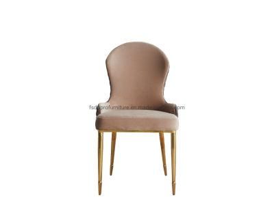 Dopro Luxurious Hot Sales Stainless Steel Gold Velvet Fabric Dining Chair