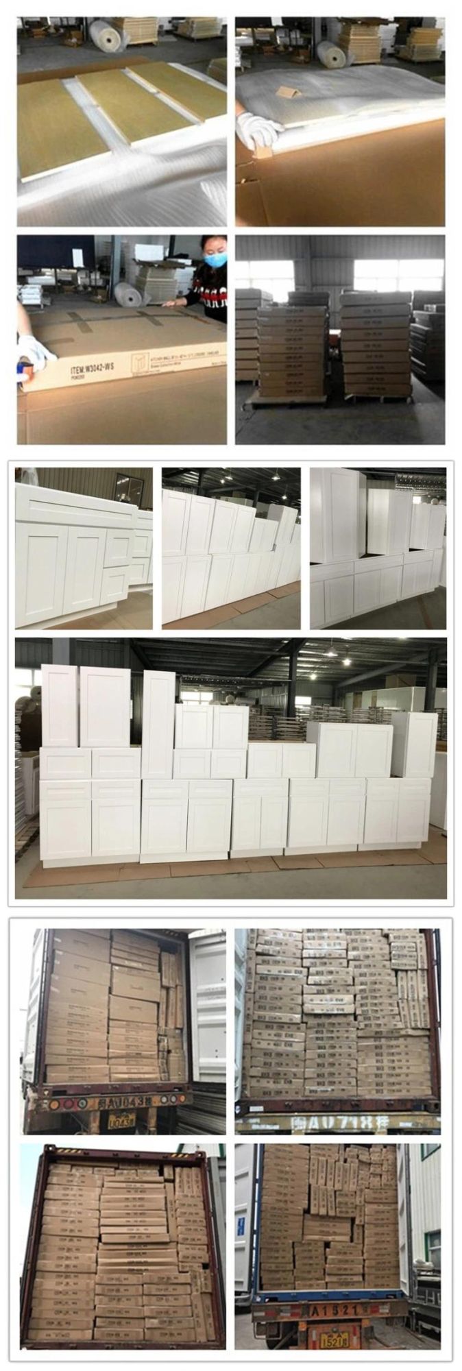 Factory Custom Make Solid Wood Kitchen Cabinets High Glossy White