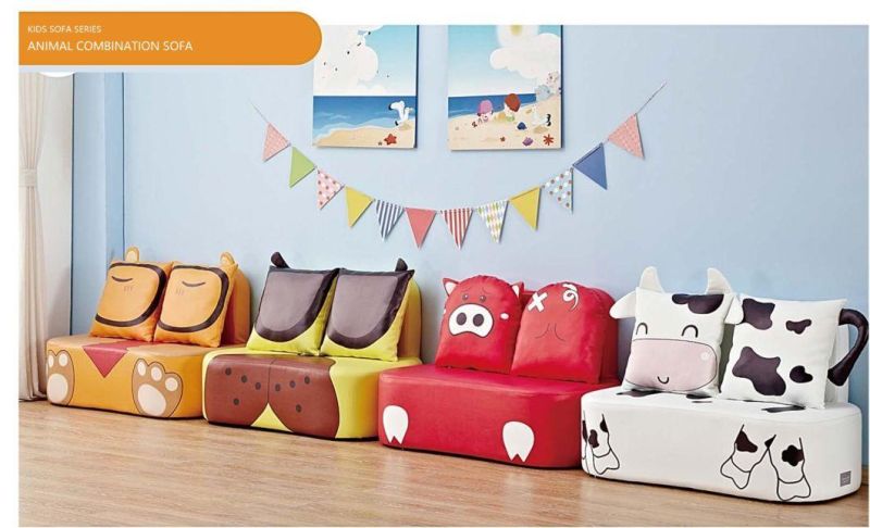 Leather Single Sofa, Kids Cartoon Decoration Sofa, Kindergarten Playing Sofa, Baby Furniture Sofa, Children Furniture Sofa