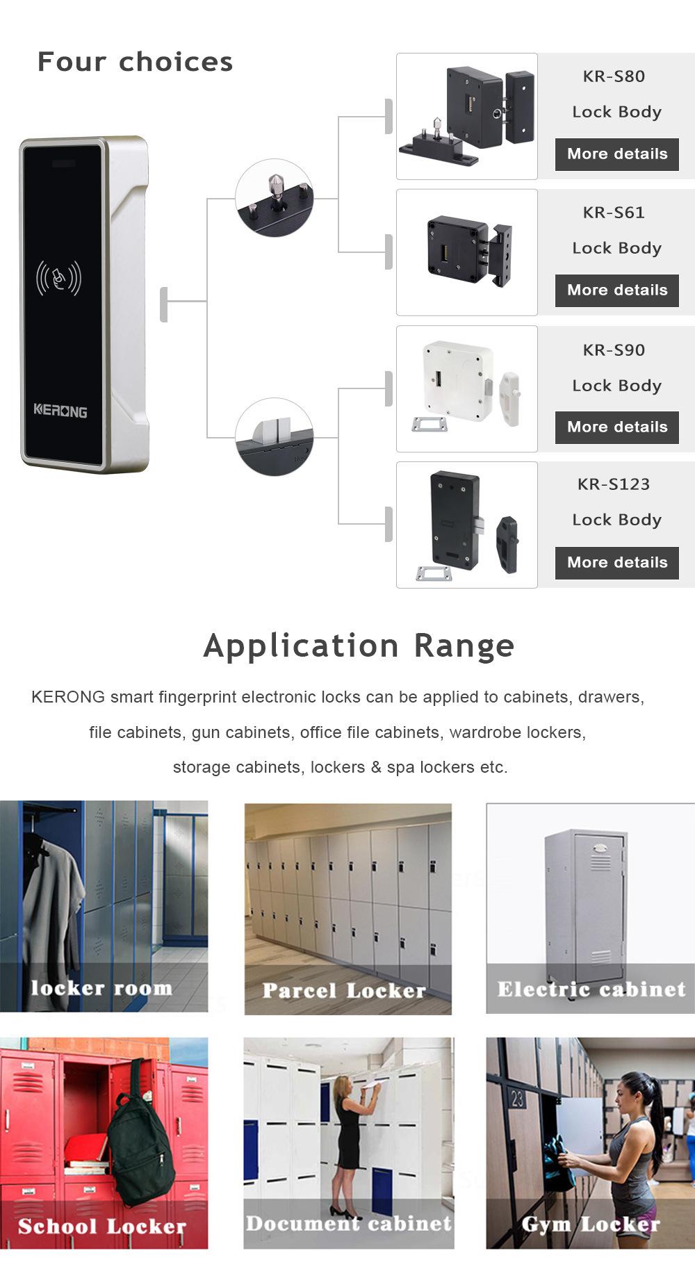 KERONG Hot-selling  RFID Card Bluetooth APP Smart Cabinet Lock Gym Locker Latch