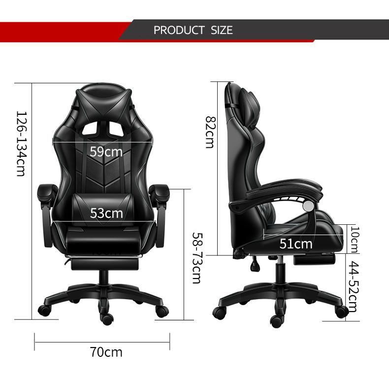 OEM ODM High Quality Comfortable High Back Computer Rocker Gaming Chair with Removable Head Rest Lumbar Cushion