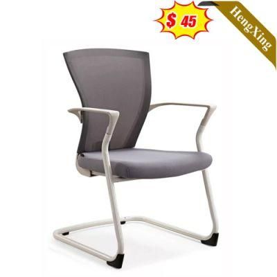 Simple Design Office Furniture Gray Fabric Mesh Foam Chairs Fixed Metal Legs Training Chair