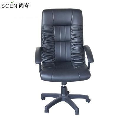 Leather Swivel High Chair Wood Chair Office Modern Executive Chair Leather Swivel