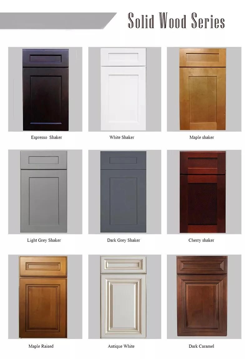 Oak Color MDF Faced PVC Kitchen Cabinet with Top Zone Arc Doors