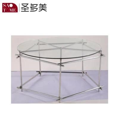 Modern Simple Black Glass Round Coffee Table