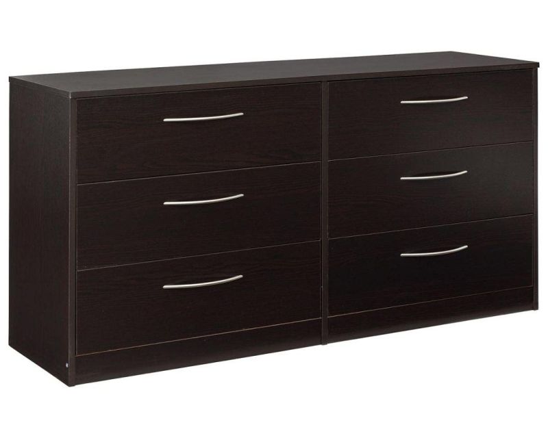 Modern 8 Drawer Dresser, White or Black