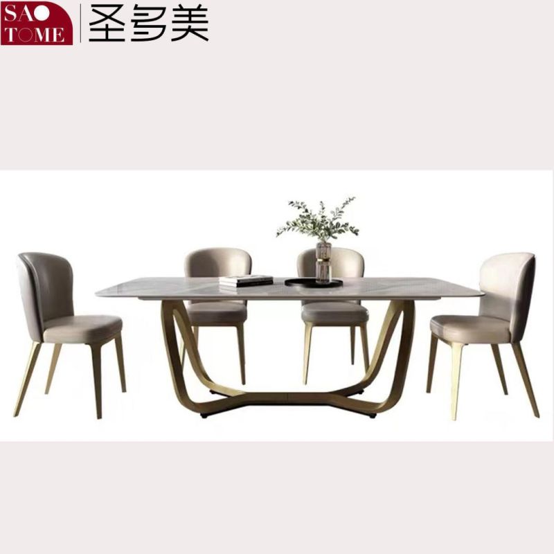 Modern Living Room Dining Room Furniture Stainless Steel Inverted V-Shaped Table Dining Table