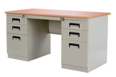 Metal Staff Desk MDF Top Executive Office Table Manufacturer with Drawers