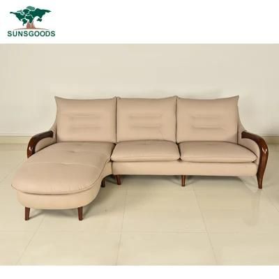 Chinese Sofa Furniture Factory Wholesale PU Leather Sofa Wood Frame Home Furniture