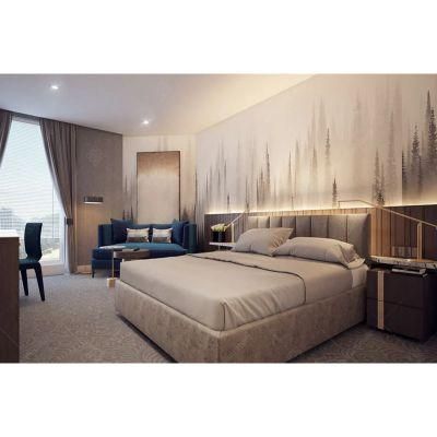 Modern Foshan Hotel Furniture Manufacturer Wooden Bedroom Furniture Use Stainless Steel Base