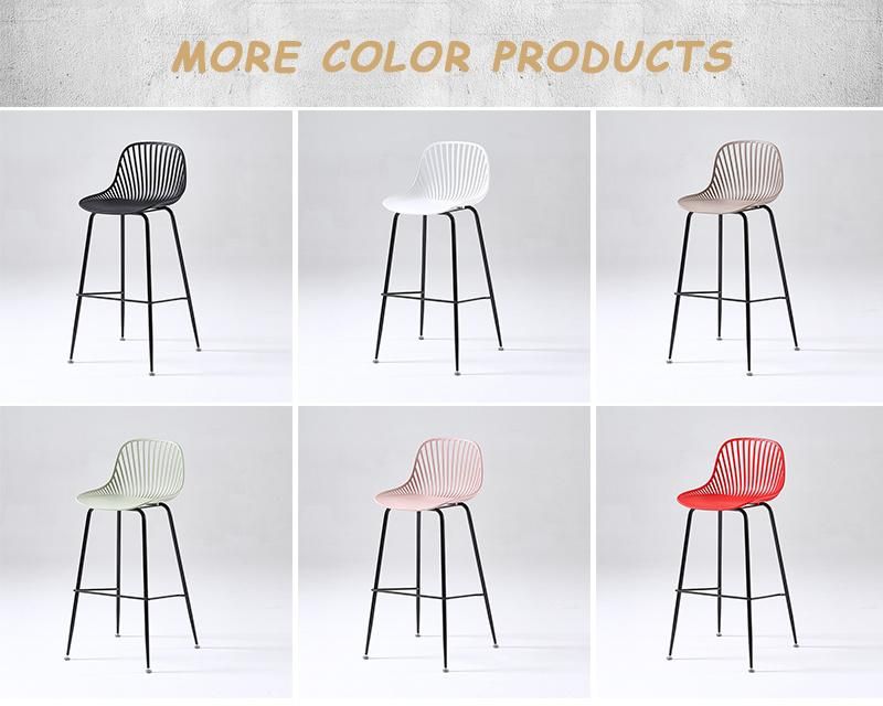 Nordic Front Desk High Bar Chair Modern Minimalist Bar Chair for Home Restaurant Leisure Outdoor Plastic Chair