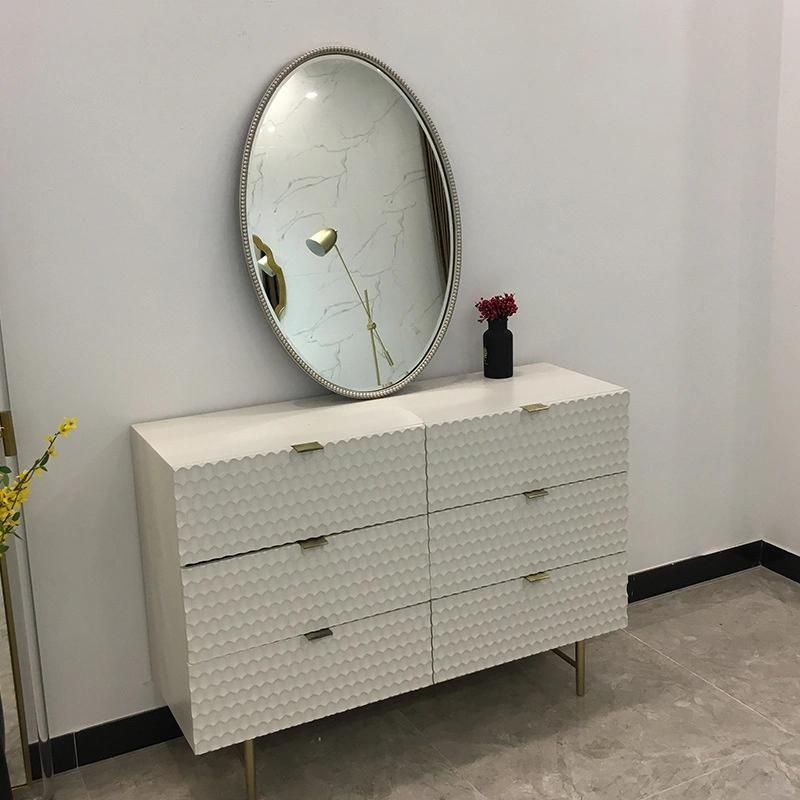 European Bathroom Mirror Nordic Bathroom Mirror Dressing Mirror Retro Hanging Wall Bedroom Oval Makeup Mirror