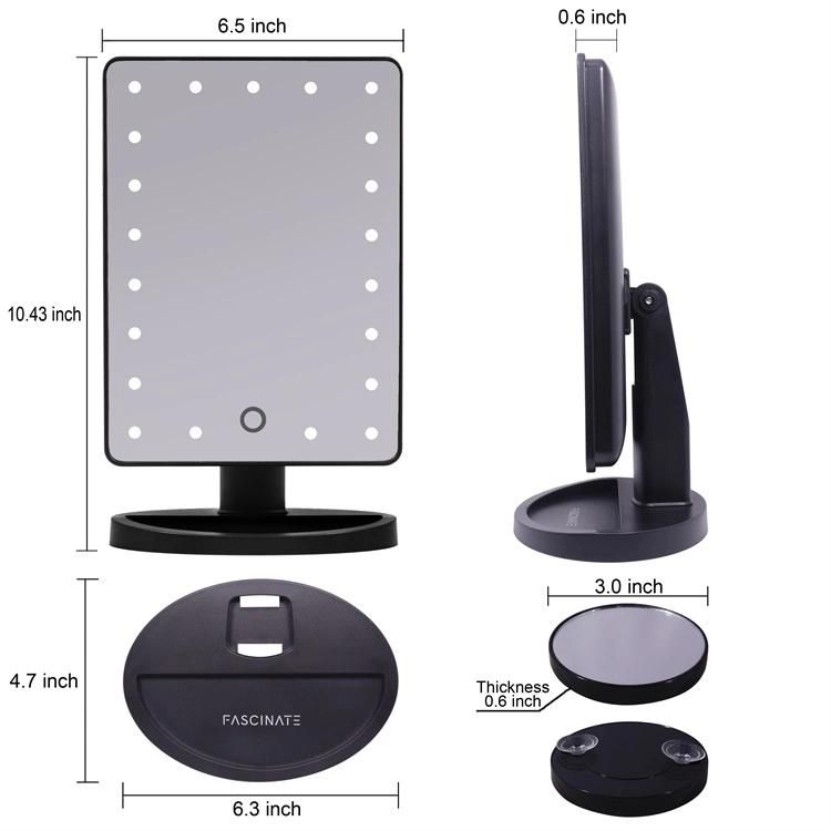 Amazon Top Seller Vanity LED Lighted Travel Makeup Mirror