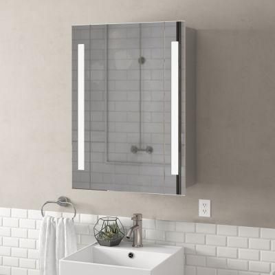 Single Double Door Bathroom LED Lighted Demister Pad Mirror Medicine Cabinet
