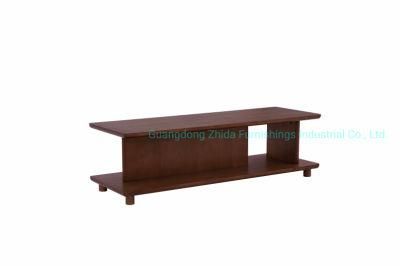 Modern Wood Sofa Side Table with Walnut Veneer