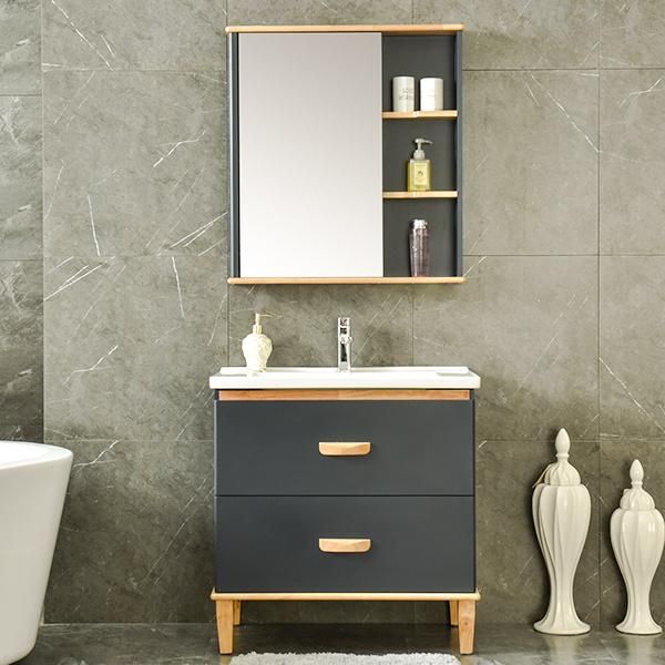 Hotel Toilet Modern Waterproof Black Plywood Furniture Bathroom Vanity Cabinet
