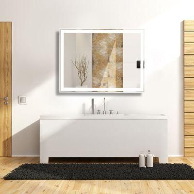 Eco-Friendly Glass Mirror Multi-Colored LED Lights Wall Bathroom Mirrors