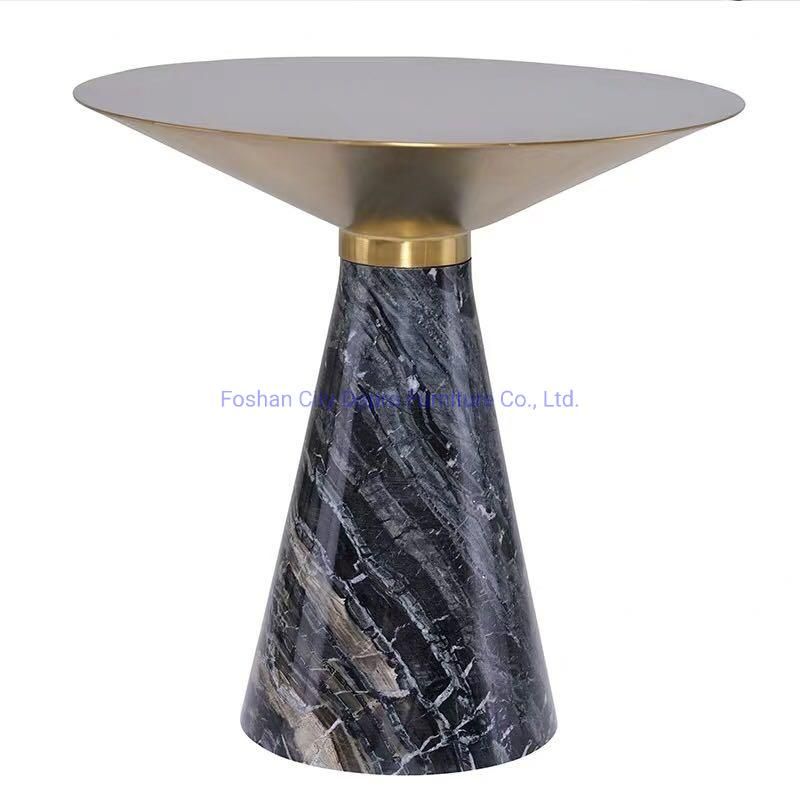 Little Coffee Table Stainless Steel Marble Top