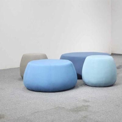 Modern Fabric Home Hotel Office Living Room Furniture or Outdoor Round Foot Stool Ottoman Dining Chair